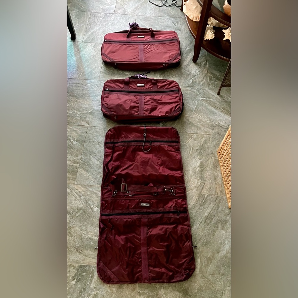 Hallmark Burgundy Travel and  Garment Bag Set